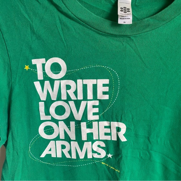 Retro Y2K To Write Love On Her Arms green tee TWLOHA American Apparel Size XL - Picture 3 of 9